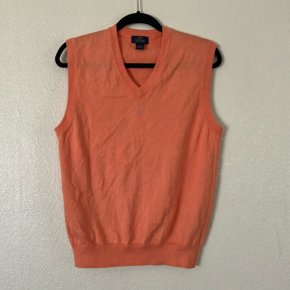 Brooks Brothers Orange Knit Sweater Vest, M